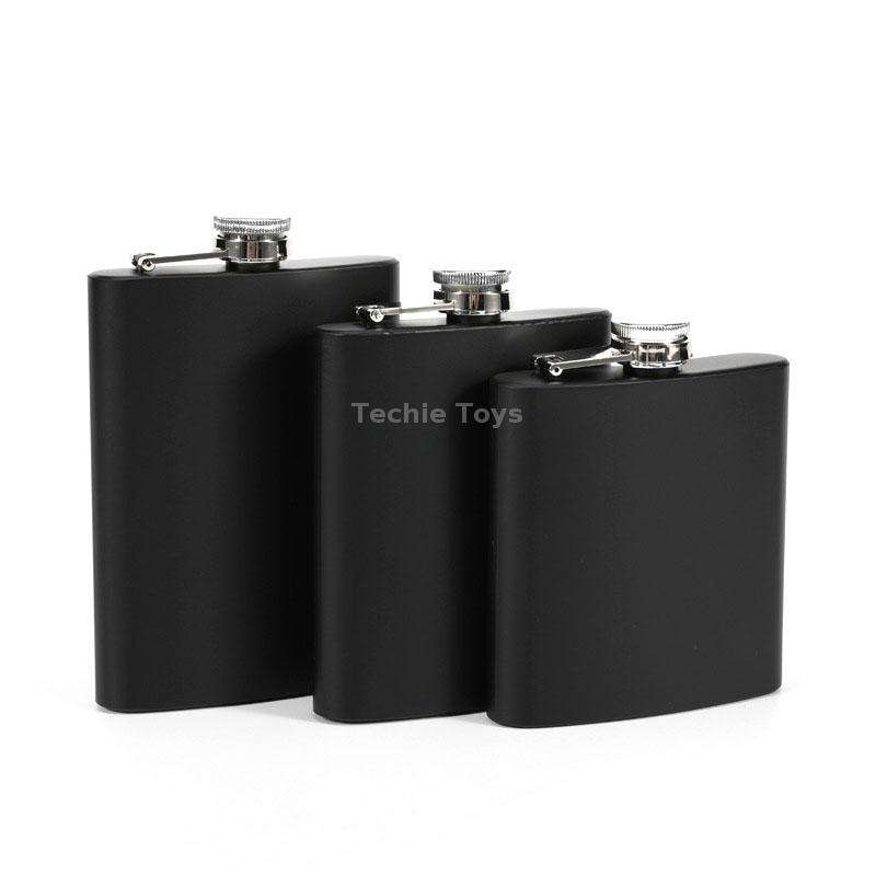 6oz 304 Stainless Steel Matte Black Paint Flagon Whiskey Vodka Wine Pot Hip Flask
