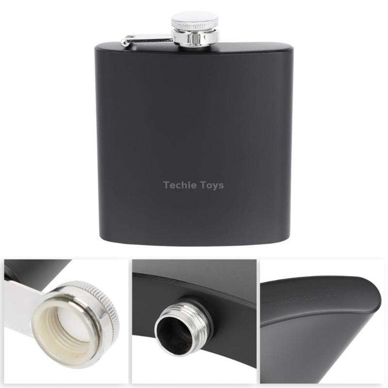 6oz 304 Stainless Steel Matte Black Paint Flagon Whiskey Vodka Wine Pot Hip Flask