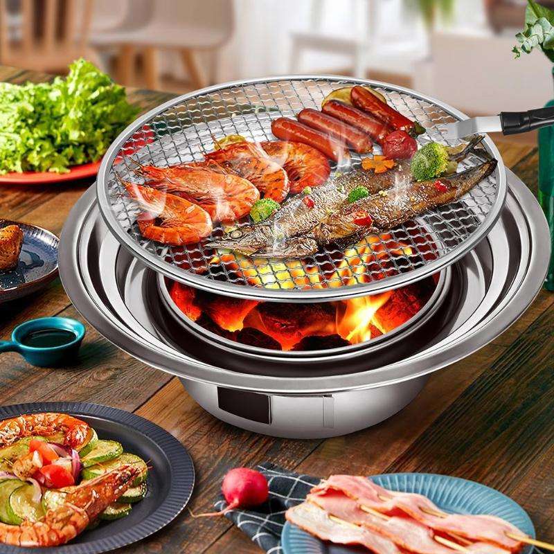 Home Multifunctional Adjustable Fire Barbecue Grill, Size: S (Grill Pan)