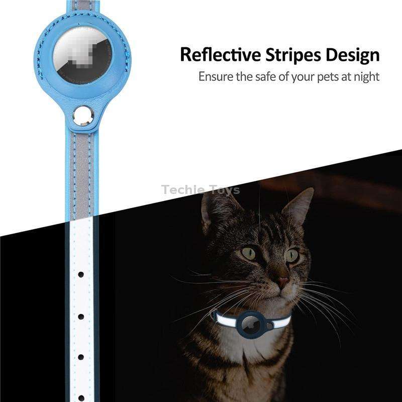 For Airtag Tracker Protective Cover Pet PU Collar, Specification: XS(Purple)