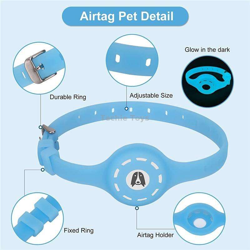 Pet Luminous Collar Locator Cover for Airtag, Specification: M(Luminous Green)