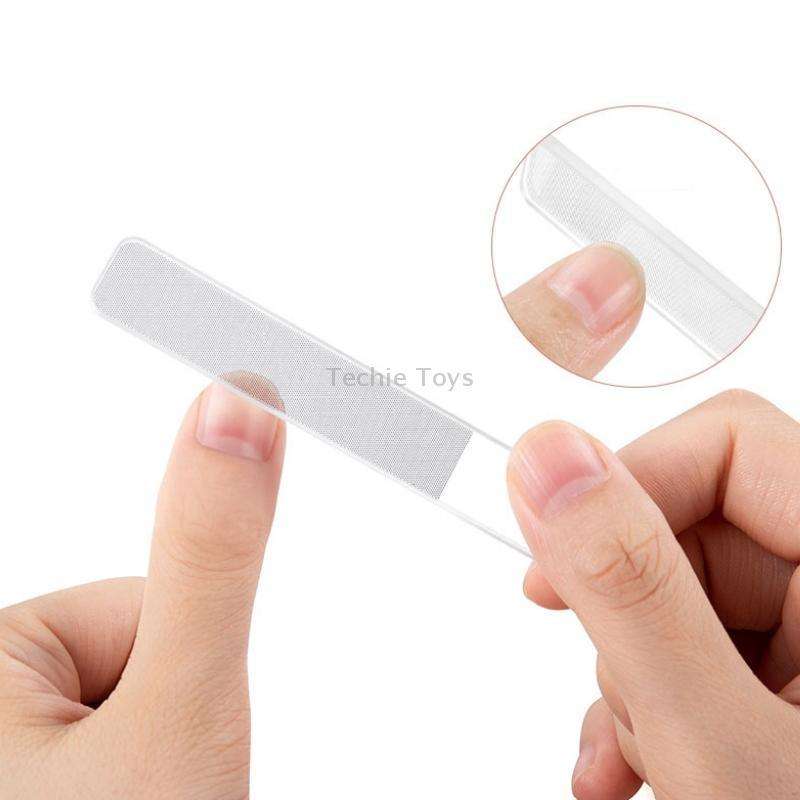 6 PCS Transparent Nano Glass Polished Nail File, Specification: Glass File Bulk