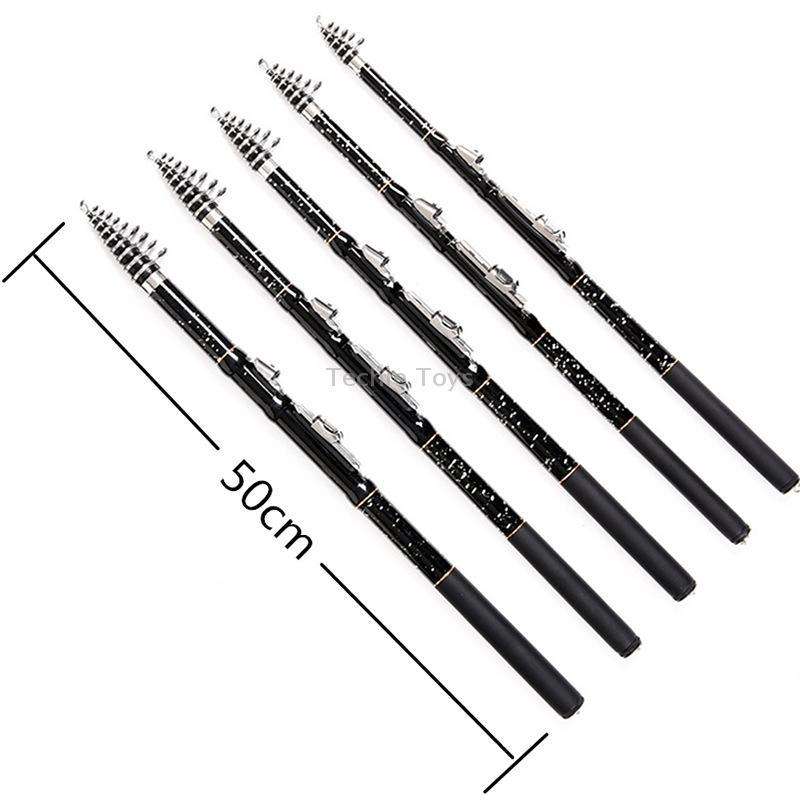 ZHANLANGWANG Carbon Throwing Pole Mini Short Rock Fishing Rod, Length: 2.1m(Black)