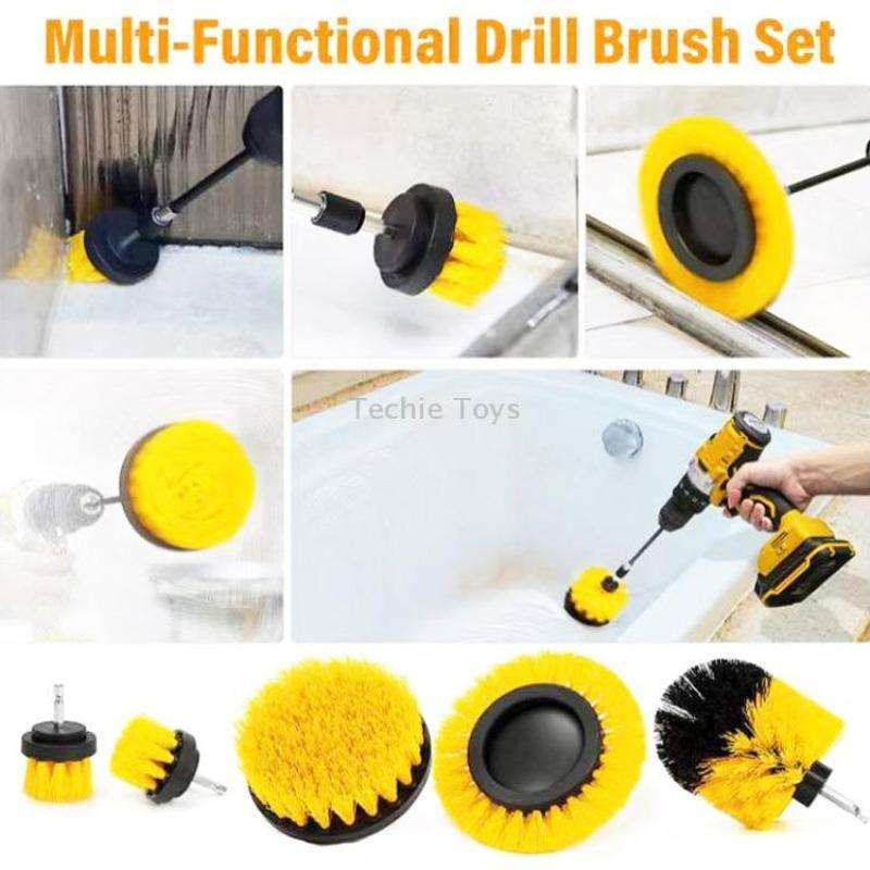 6 PCS / SetElectric Drill Head Car Tire Floor Crevice Cleaning Brush(Blue)