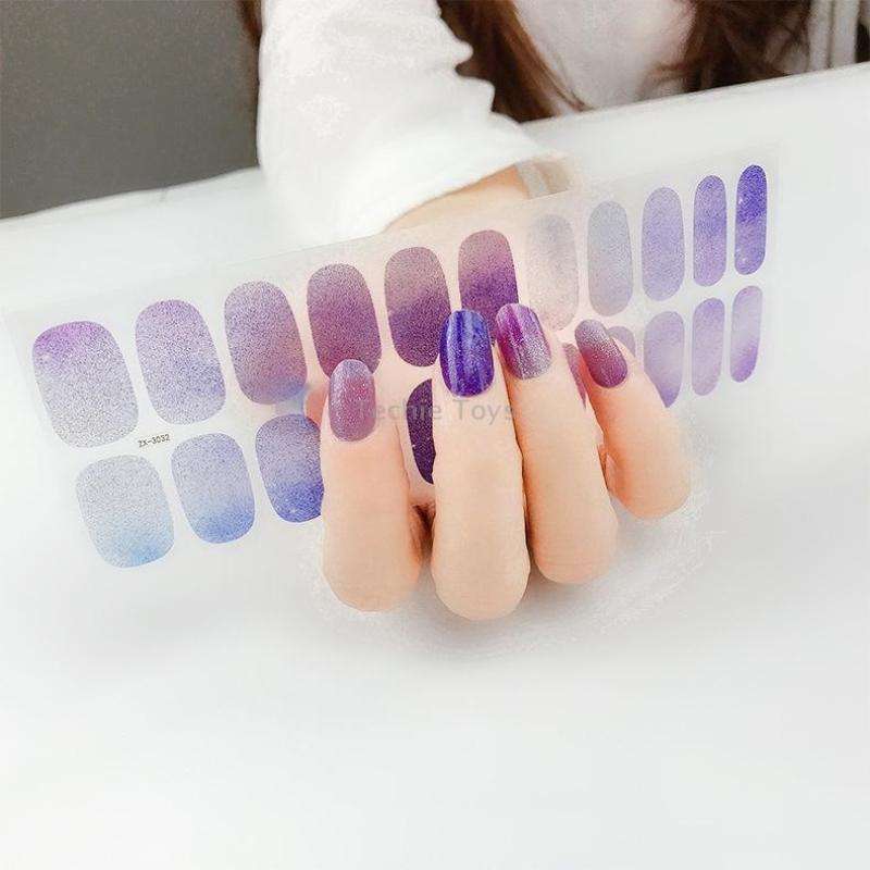22 Fingers Shiny Onion Powder Starry Waterproof Nail Sticker(ZX-3032)