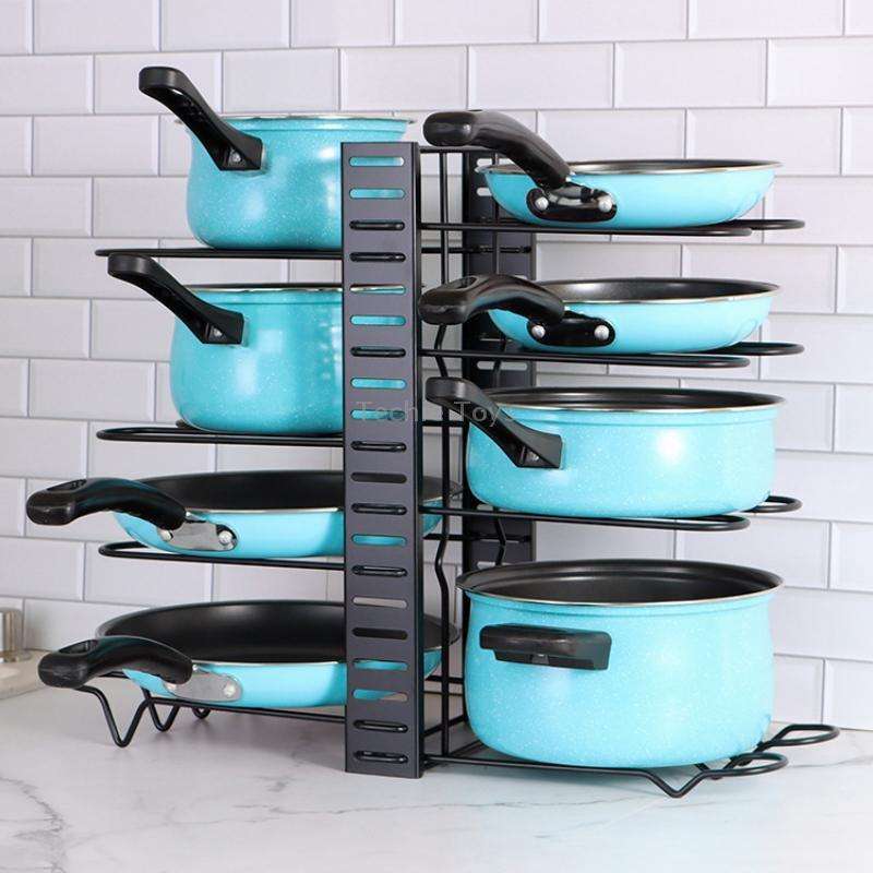 Kitchen Vertical Folding Detachable Pot Lid Holder, Specification: 8 Layers 5.0mm