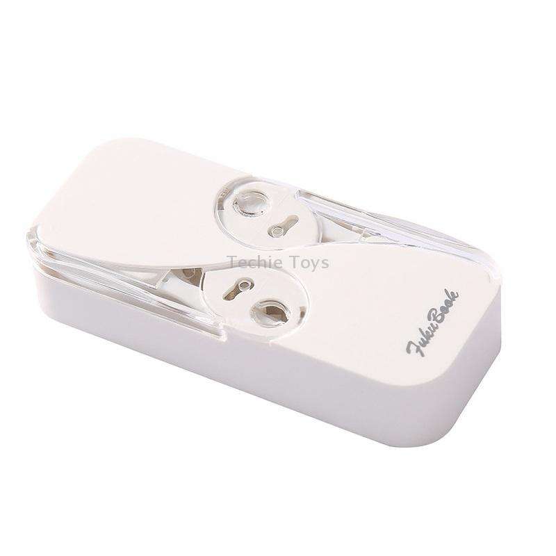 FukuBook Portable Mini Automatic Opening and Closing Floss Storage Box with Floss(White)