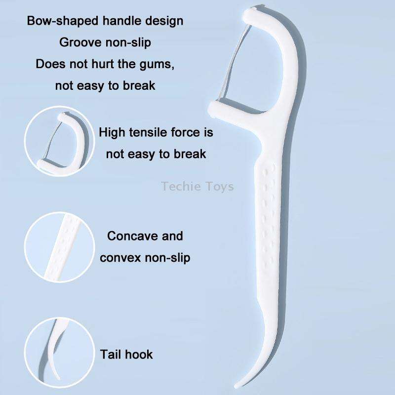 FukuBook Portable Mini Automatic Opening and Closing Floss Storage Box with Floss(White)