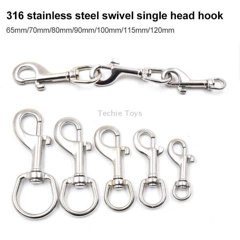 Stainless Steel Swivel Single Hook Pet Leash Hook, Specification: 70mm
