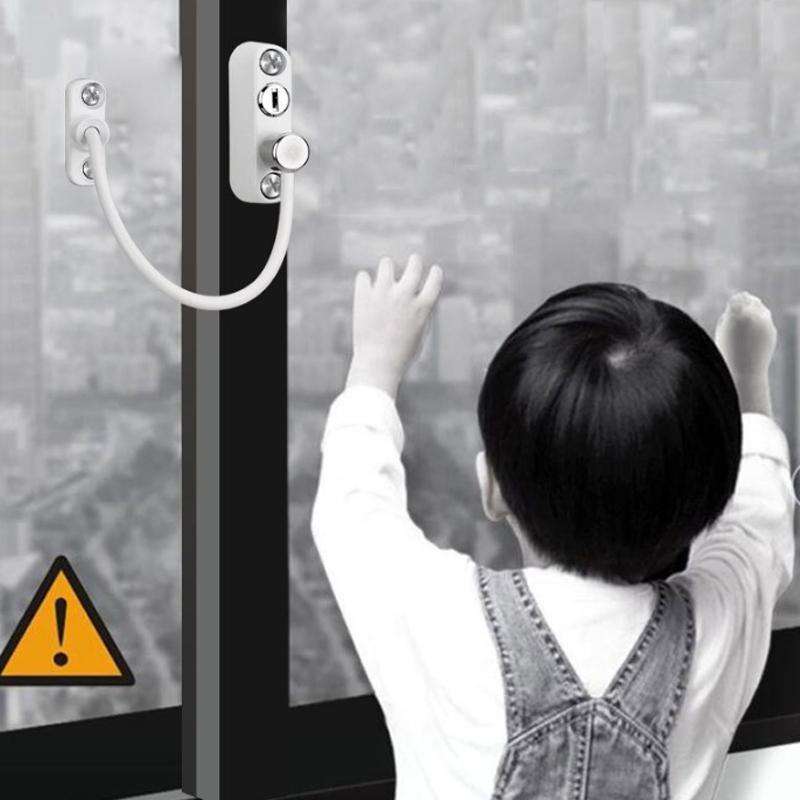 Children High-rise Anti-fall Safety Lock Window Push Limiter, Color: White (High Standard)