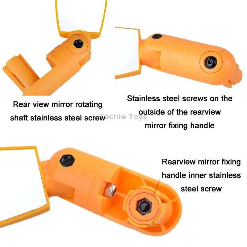 2 Pairs Adjustable Bicycle Flat Rearview Mirror Cycling Accessories(Yellow)