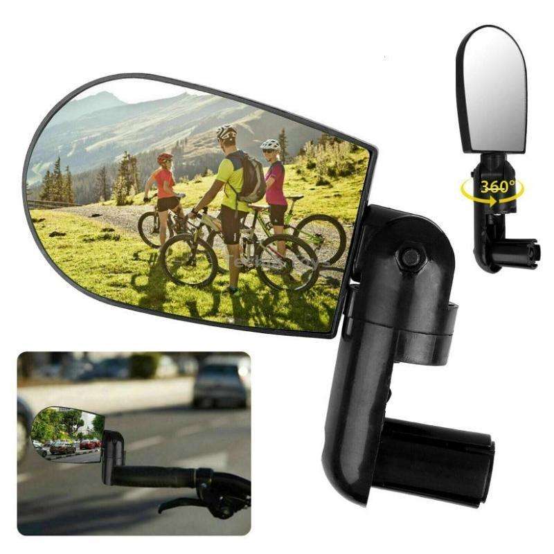 2 Pairs Adjustable Bicycle Flat Rearview Mirror Cycling Accessories(Yellow)