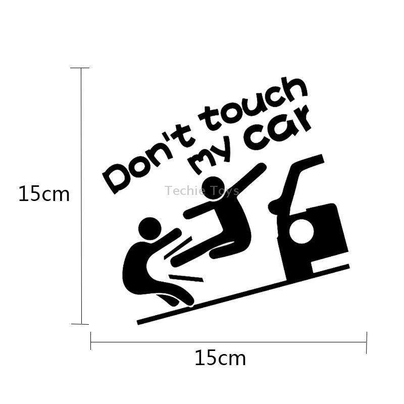 10PCS Reflective Funny Text Do Not Touch My Car Car Sticker(Black)