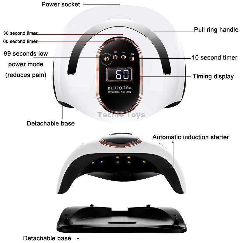 BLUEQUE 168W LED Nail Art Phototherapy Baking Lamp(EU Plug)