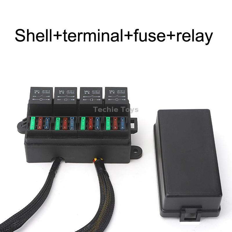 TF008-10 12V 4Pin Relay Car RV Radiography Sound Modified Electromagnetic Insurance Box