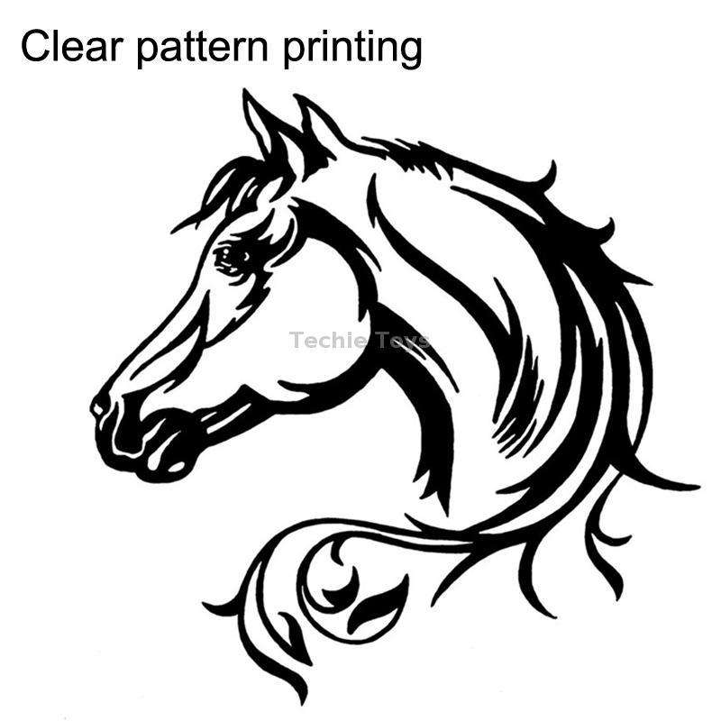 5PCS FGM-002 Carving Reflective Stickers Galloping Horse Car Body Sticker(White)