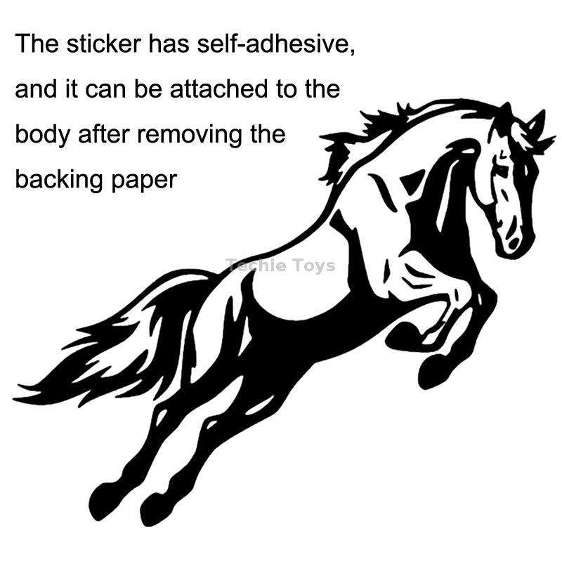 5PCS FGM-002 Carving Reflective Stickers Galloping Horse Car Body Sticker(White)