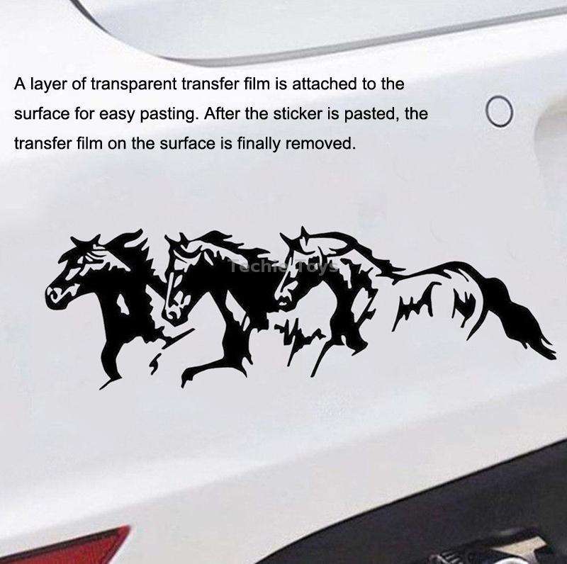 5PCS FGM-002 Carving Reflective Stickers Galloping Horse Car Body Sticker(White)