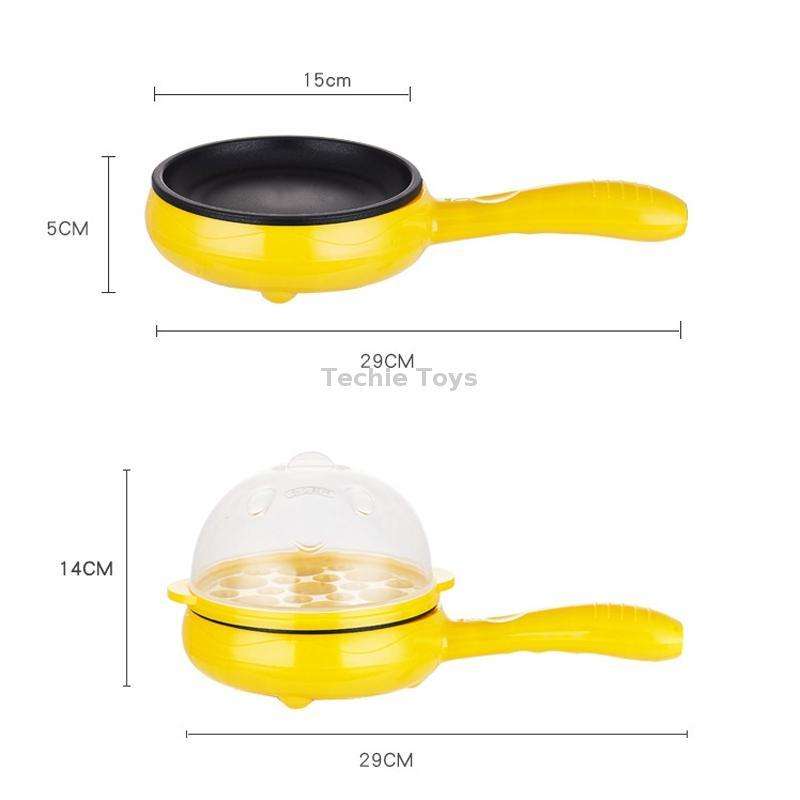 350W Electric Egg Omelette Cooker Frying Pan Steamer Cooker,EU Plug,Style: Double Layer Set Yellow