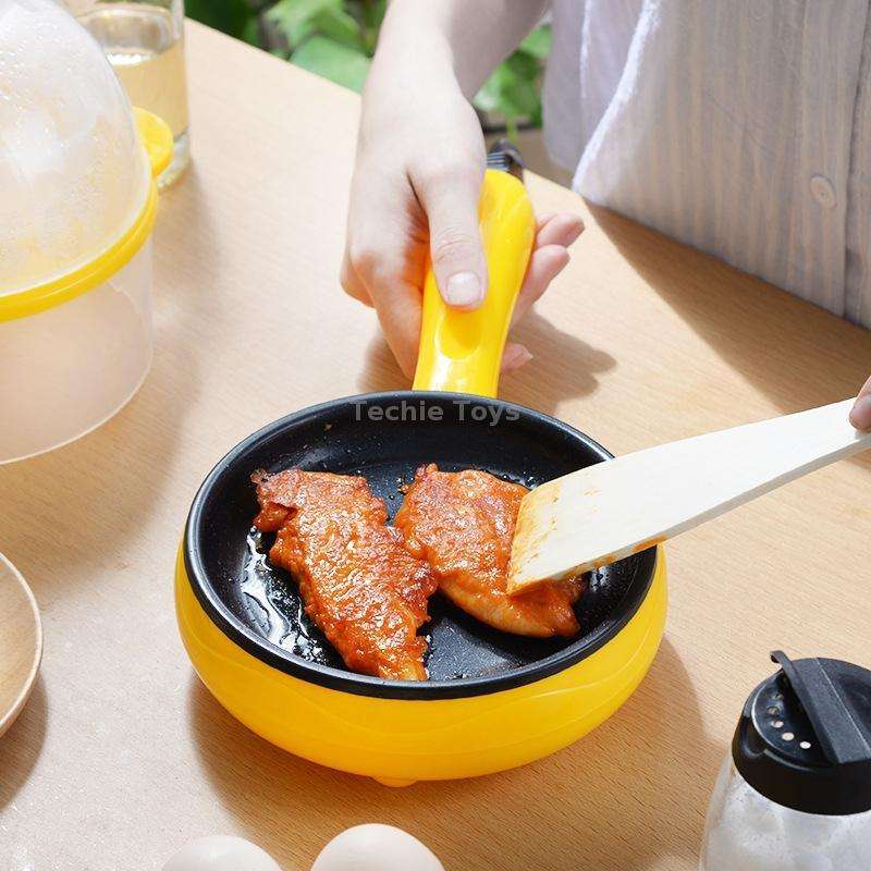 350W Electric Egg Omelette Cooker Frying Pan Steamer Cooker,EU Plug,Style: Double Layer Set Yellow