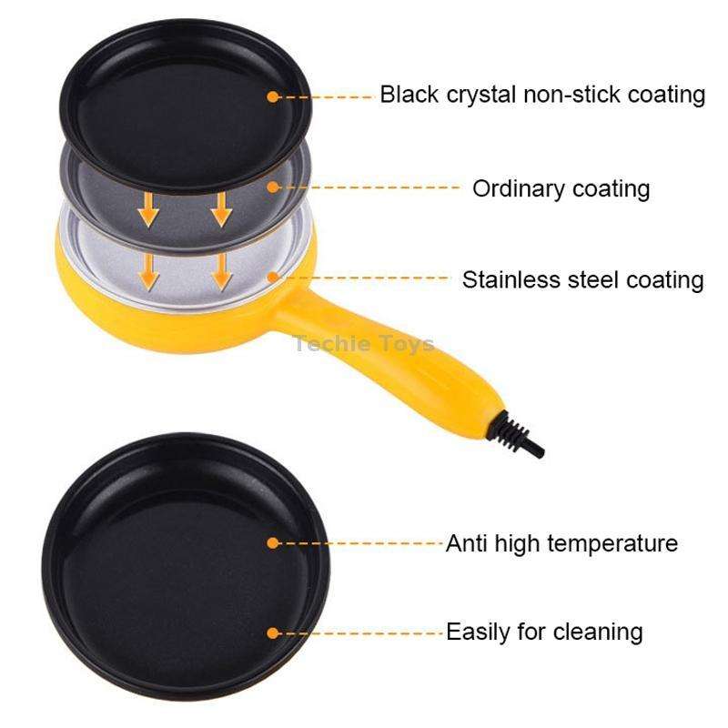 350W Electric Egg Omelette Cooker Frying Pan Steamer Cooker,EU Plug,Style: Double Layer Set Pink