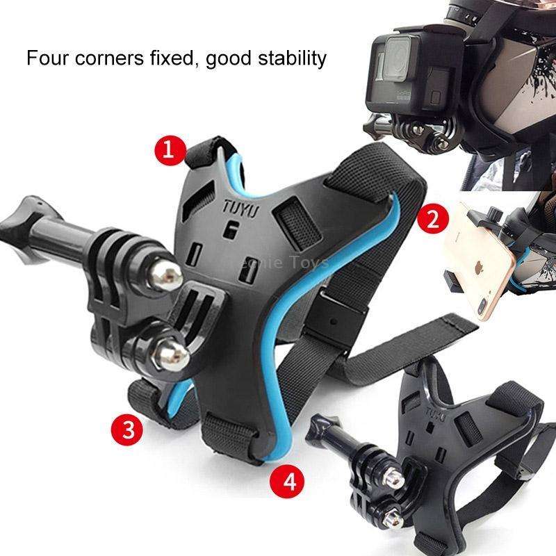 TUYU Motorcycle Helmet Chin Action Camera Mobile Phone Mounting Bracket Blue Bracket