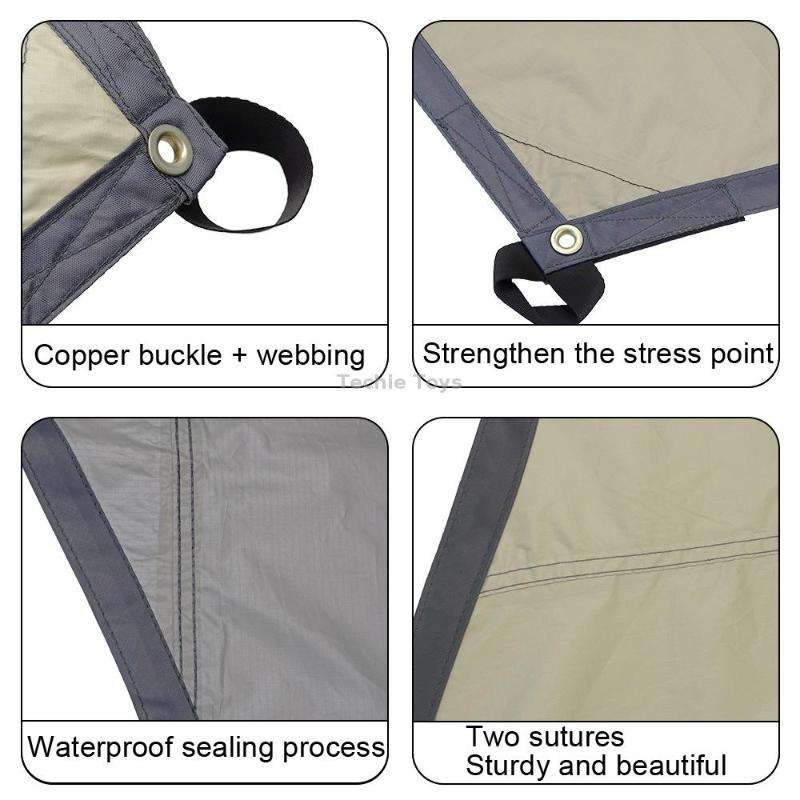 Outdoor Octagonal Curtain Tent Rain and Sun Protection Camping Sunshade Pergola, Color: Khaki