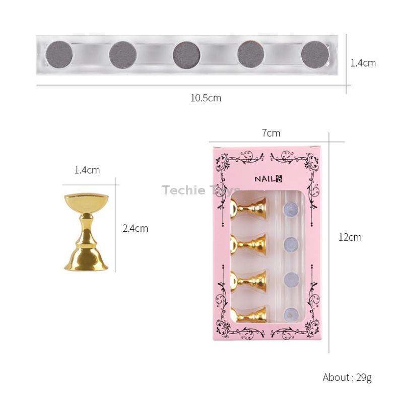 2 PCS Nail Art Chessboard Holder Nail Sheet Acrylic Base Practice Stand(Gold)