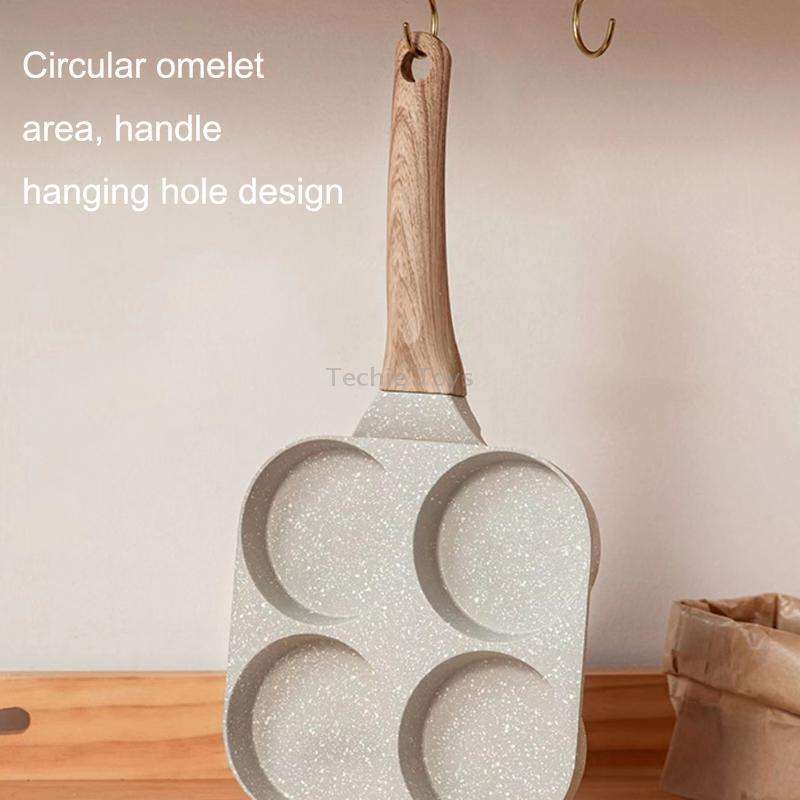 Four Hole Maifan Stone Non-stick Pan Egg Burger Frying Pan Universal Induction Cooker