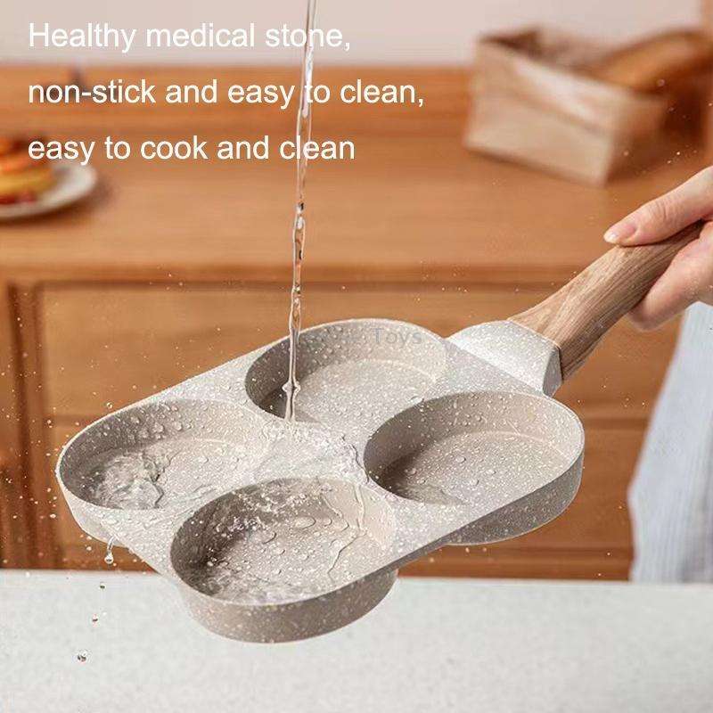 Dual Hole Maifan Stone Non-stick Pan Egg Burger Frying Pan Universal Induction Cooker