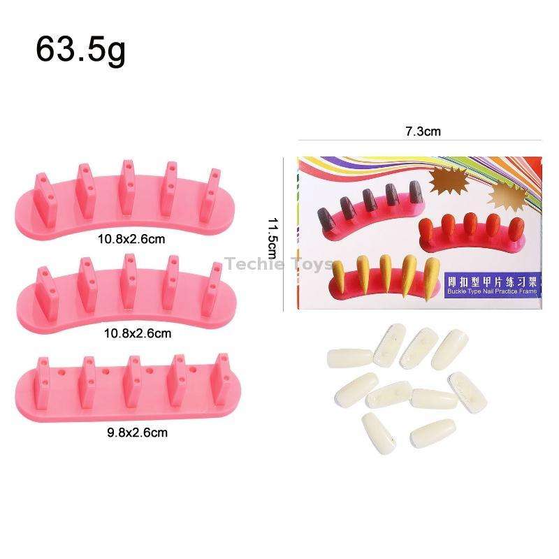 3 Sets Adhesive-Free Nail Practice Stand Nail Display Stand(01 White)