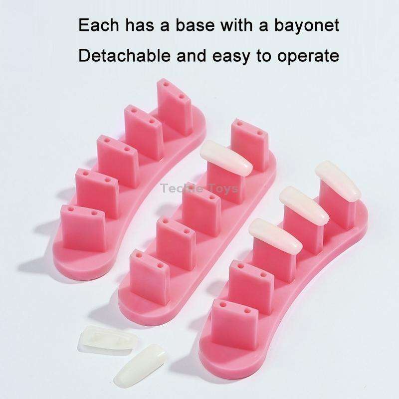 3 Sets Adhesive-Free Nail Practice Stand Nail Display Stand(01 White)