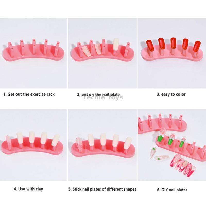 3 Sets Adhesive-Free Nail Practice Stand Nail Display Stand(01 White)