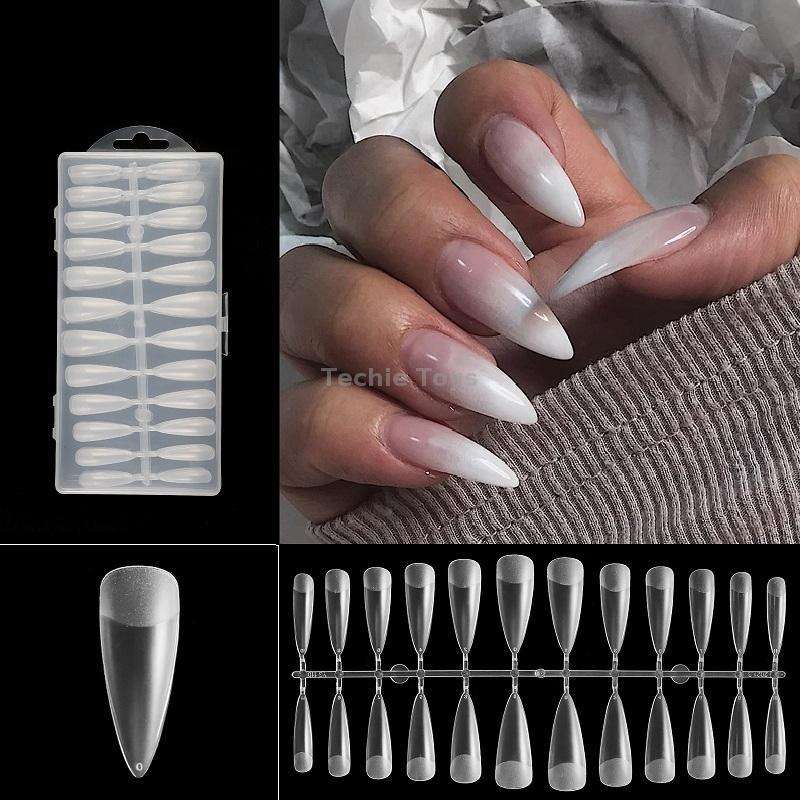 240 PCS Extended Manicure No-Engraving Frosted Thin Nail Piece WH-110