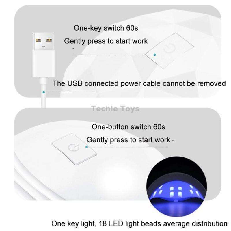 88W UV Ultraviolet Phototherapy USB Manicure Baking Lamp(801)