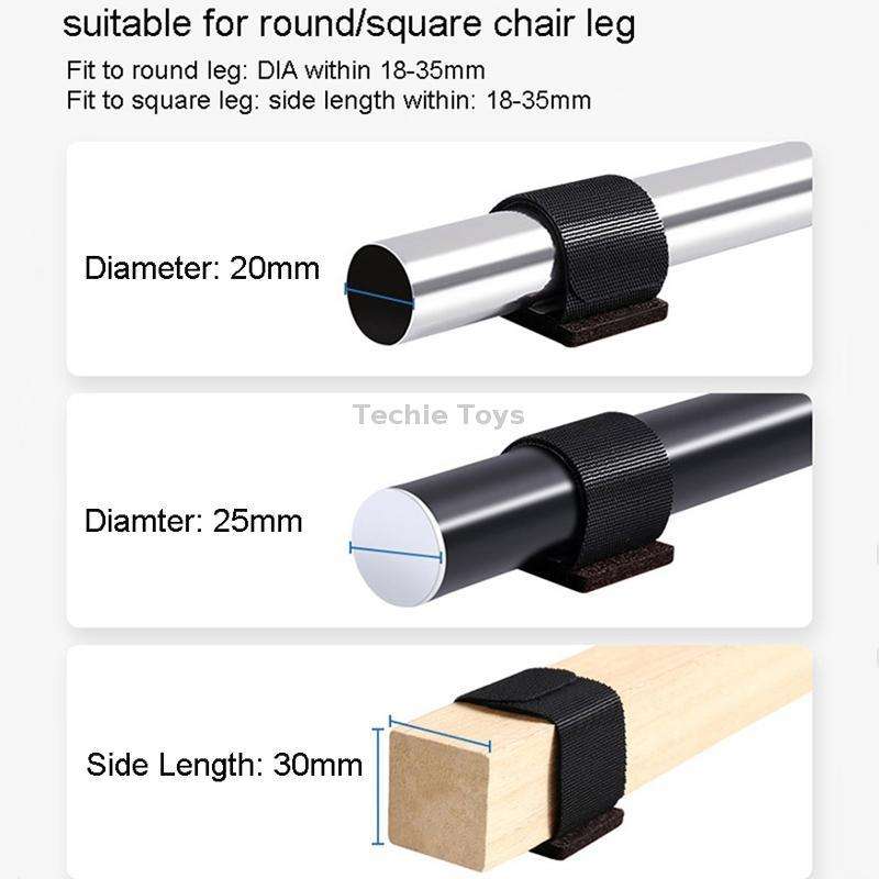 6 PCS U-shaped Iron Tube Dining Table Foot Cover Office Computer Chair Leg Protector(18-35mm)