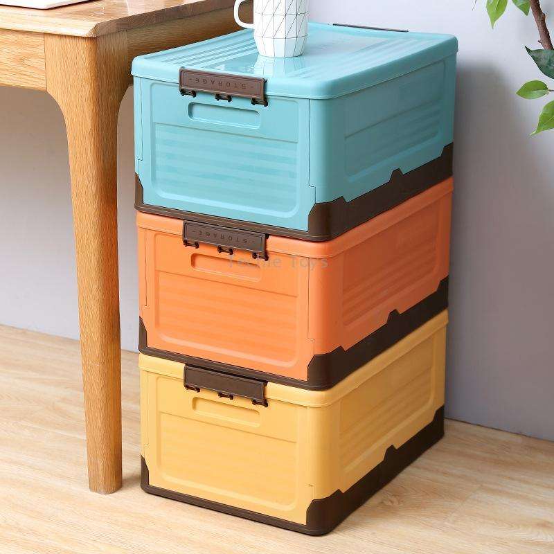 Foldable Book Box Plastic Storage Box, Color: S Mint Blue