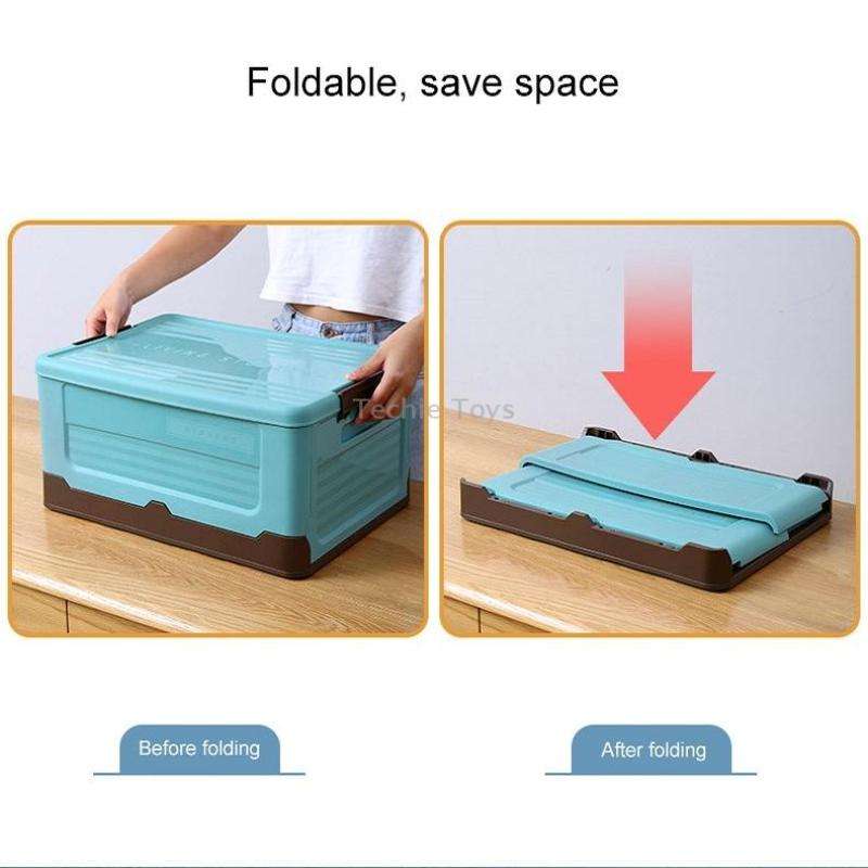Foldable Book Box Plastic Storage Box, Color: S Mint Blue