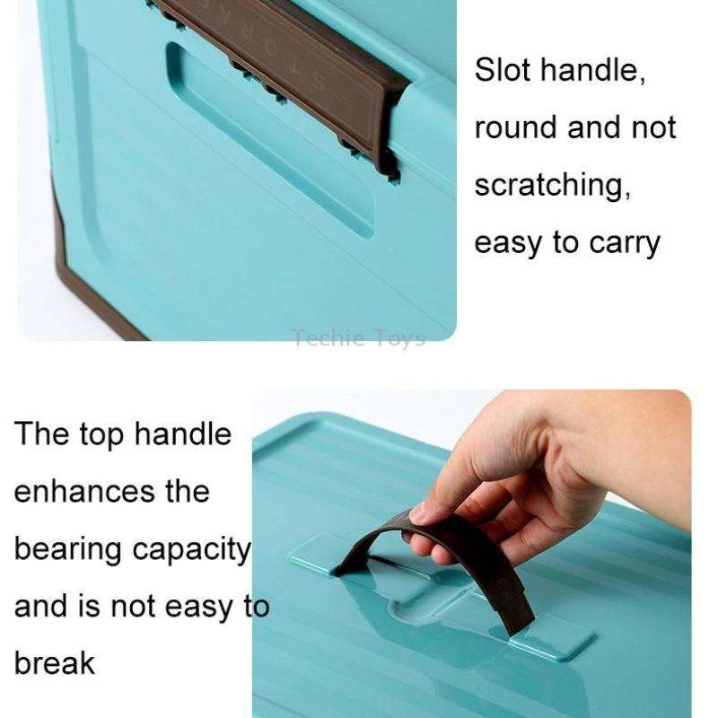 Foldable Book Box Plastic Storage Box, Color: S Mint Blue