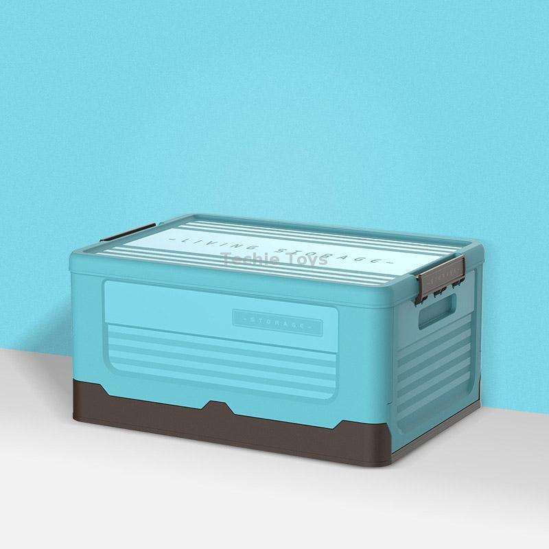 Foldable Book Box Plastic Storage Box, Color: L Mint Blue