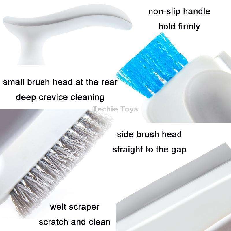 Bathroom Floor Corner Crevice Cleaning Brush(White Gray)