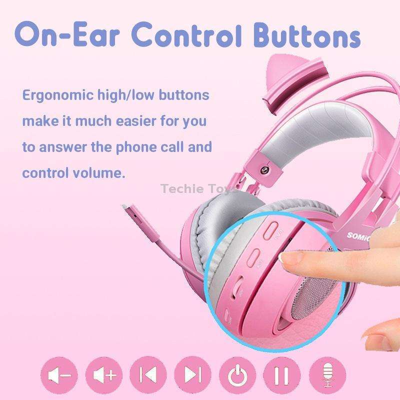 SOMIC G951PINK Head-mounted 7.1 Channel Anchor E-Sports Game Headset Wheat(Pink)
