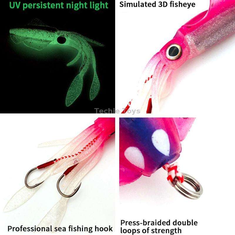 15cm 60g Sea Fishing Fake Bait Deep Sea Squid Soft Bait, Style: A1051 With Lead
