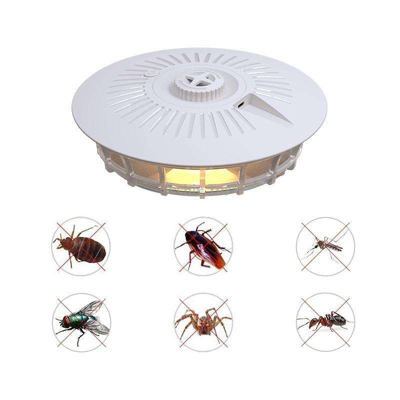 Household Flea Trap Lamp Indoor Trap Mosquito Flies Cockroach Lamp(Pearl White)