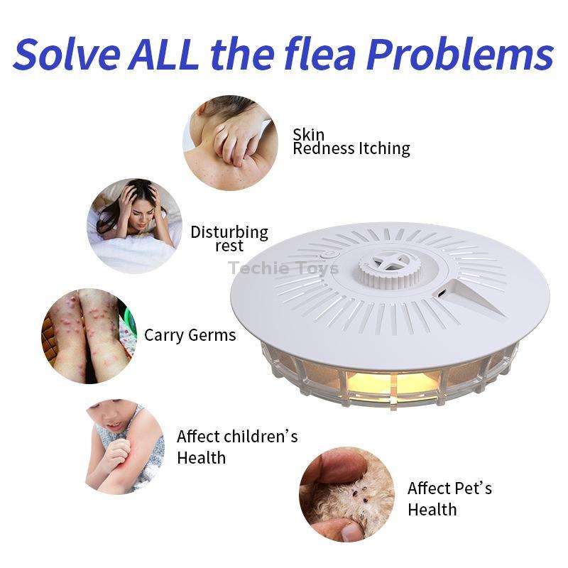 Household Flea Trap Lamp Indoor Trap Mosquito Flies Cockroach Lamp(Pearl White)