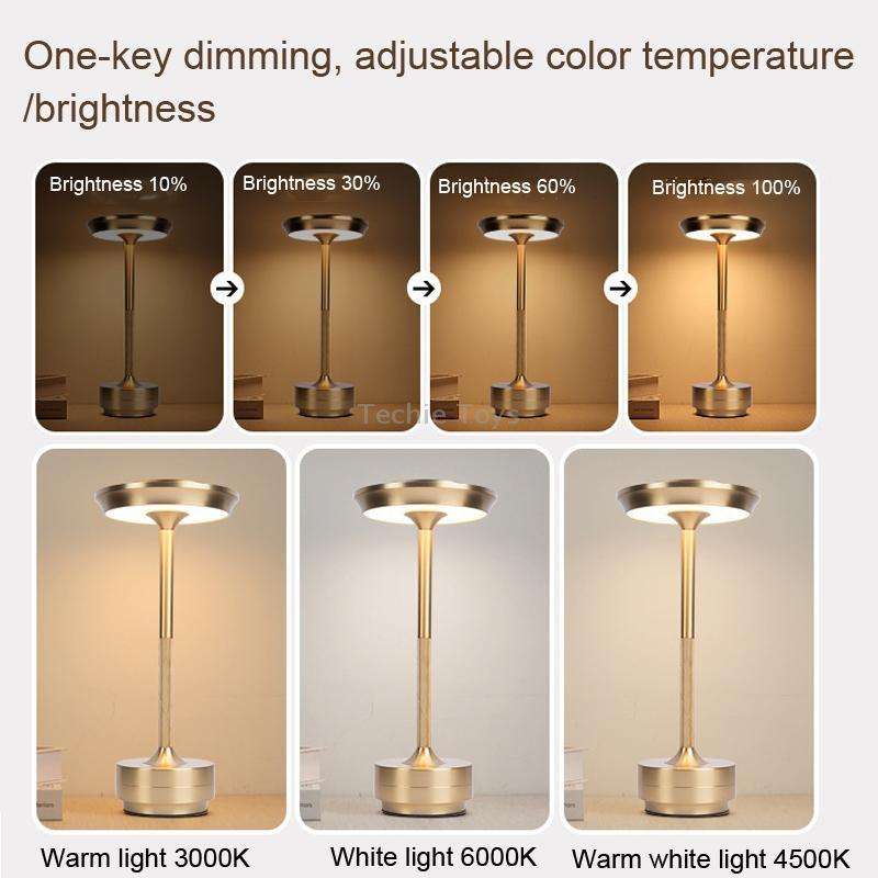 Rechargeable Desk Lamp Removable Desk Lamp Bar Atmosphere Night Light(Gold)