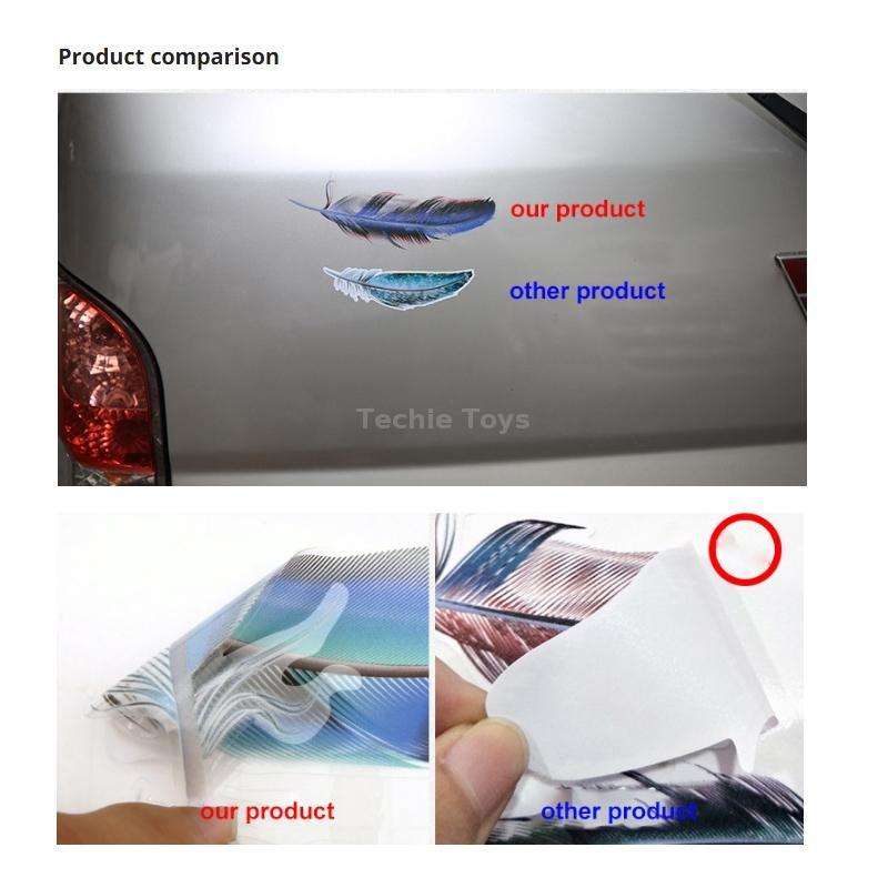 5 Sets Car 3D Feather Body Sticker Scratch Blocking Sticker(Black Feathers)