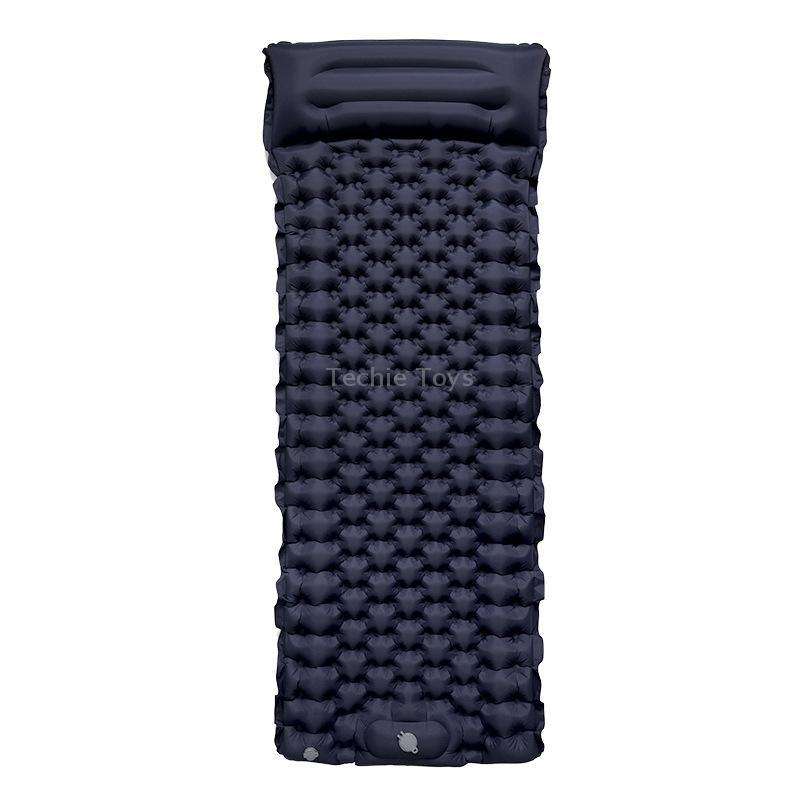 TPU Inflatable Sleeping Pad Camps Outdoor Waterproof Single Travel Cushion(Navy)