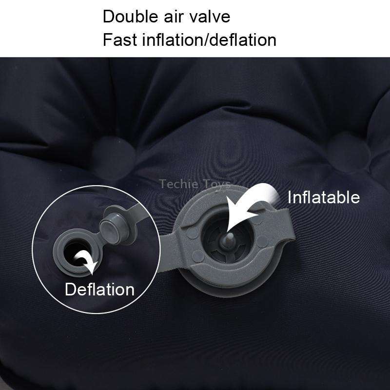 TPU Inflatable Sleeping Pad Camps Outdoor Waterproof Single Travel Cushion(Navy)