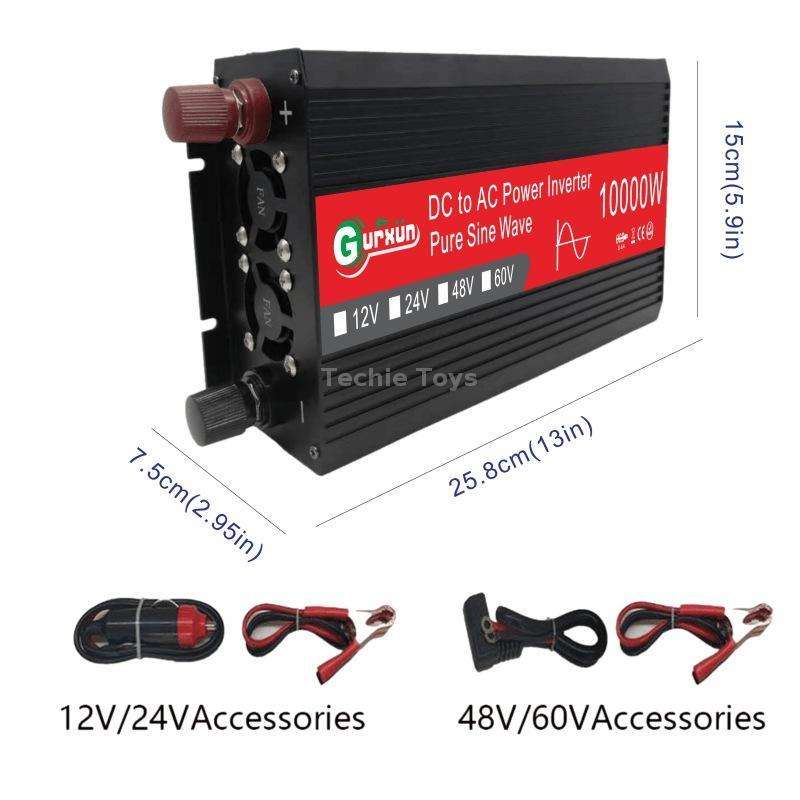 Gurxun HZ1500-10000 Sine Wave 10000W Inverter Power Converter, Specification: 60V To 220V